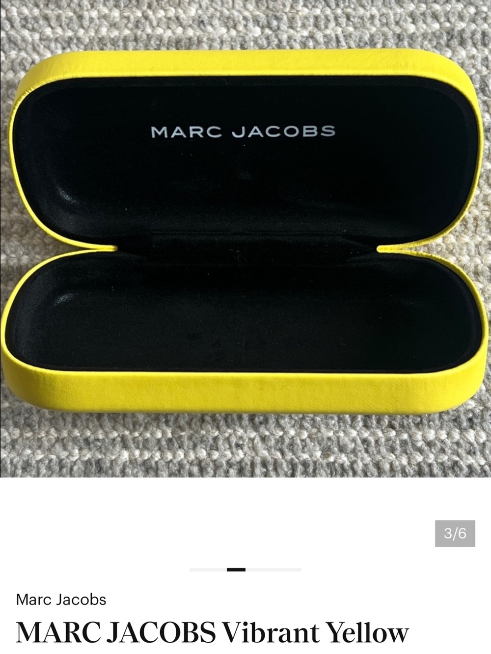 Marc Jacobs Yellow Sunglasses Case with cleaning cloth! - Picture 4 of 7